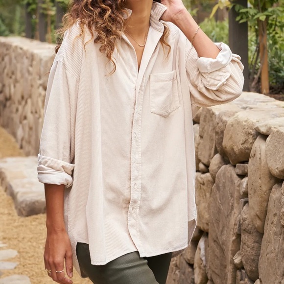 Frank & Eileen Tops - FRANK & EILEEN Shirley Oversized Button-Up Shirt in Vintage White Size XS